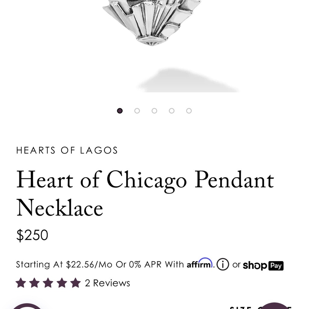 LAGOS - Heart of Chicago necklace.